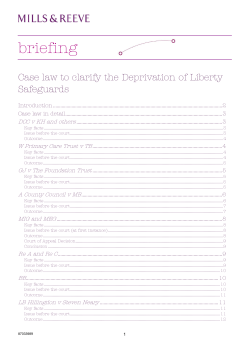 Case law to clarify the Deprivation of Liberty Safeguards