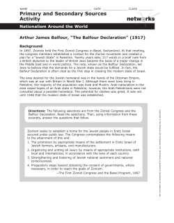 Arthur James Balfour, "The Balfour Declaration"