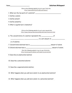 Solutions Webquest
