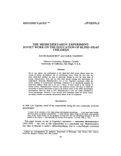 the meshcheryakov experiment: soviet work on the education of