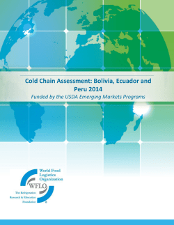 Cold Chain Assessment: Bolivia, Ecuador and Peru 2014