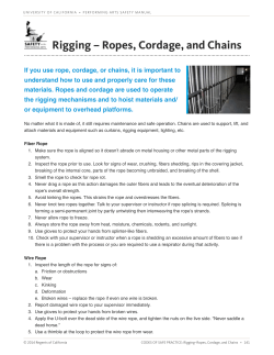 Rigging &ndash; Ropes, Cordage, and Chains