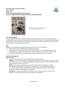 Lesson Plan: SAVE THE SEA 3D POSTER Class: All Classes