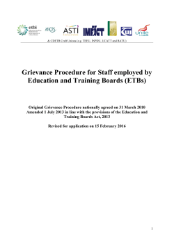Grievance Procedure for Staff employed by Education and