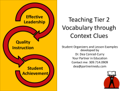 Teaching Tier 2 Vocabulary through Context Clues