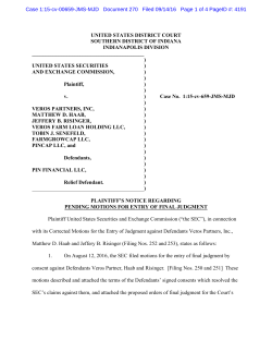 270 2016-09-14 Plaintiff`s Notice Regarding Pending Motions for