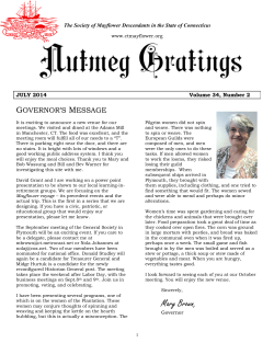 July 2014 - Connecticut Society of Mayflower Descendants