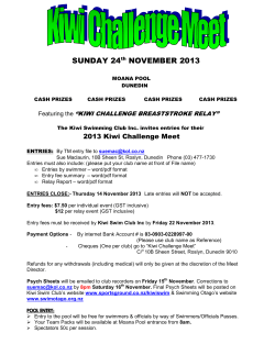 Meet flyer - Swimming Otago
