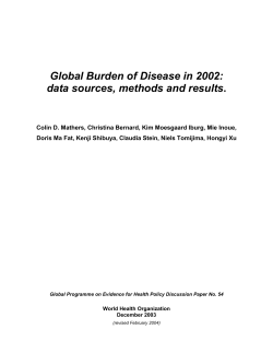 Global Burden of Disease in 2002