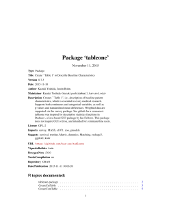 Package `tableone`