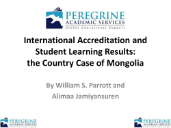 Mongolia - Peregrine Academic Services