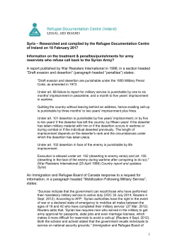 1 Syria &ndash; Researched and compiled by the Refugee