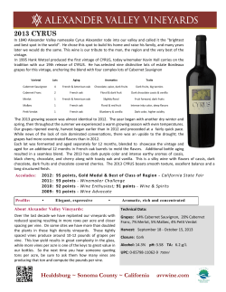 2013 CYRUS - Alexander Valley Vineyards