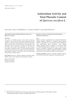 Antioxidant Activity and Total Phenolic Content of Quercus coccifera L.