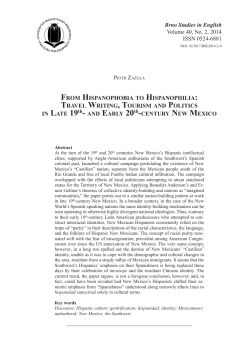 Brno Studies in English Volume 40, No. 2, 2014 ISSN 0524