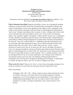 1 The Heart of Care: Quantum Storytelling and Ontological Inquiry