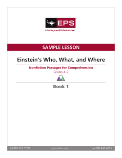Einstein`s Who, What, and Where