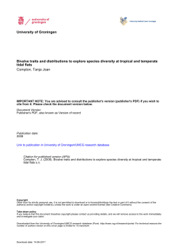 University of Groningen Bivalve traits and distributions to