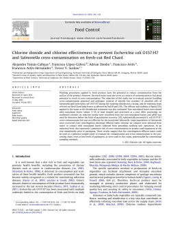 Chlorine dioxide and chlorine effectiveness to prevent Escherichia