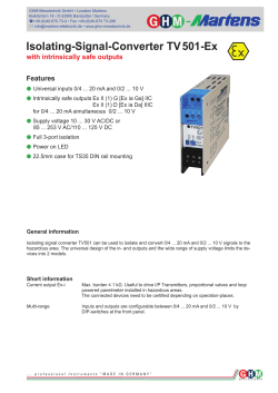 Isolating-Signal-Converter TV 501-Ex