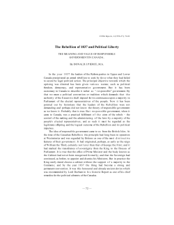 The Rebellion of 1837 and Political Liberty