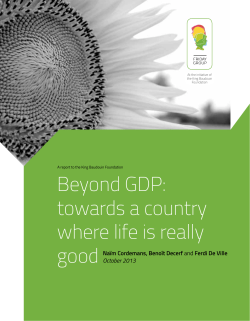 Beyond GDP: towards a country where life is really