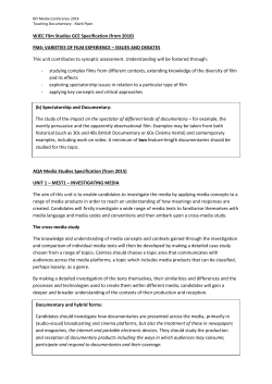Teaching Documentary (part two)