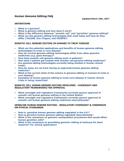 Human Genome Editing FAQ - Biotechnology Industry Organization