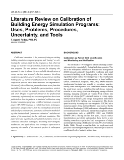 Literature Review on Calibration of Building Energy