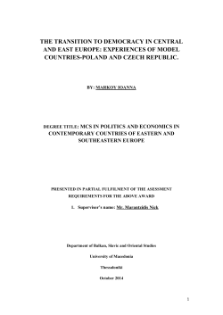 the transition to democracy in central and east europe: experiences