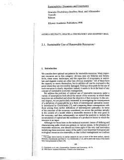 Sustainable Use of Renewable Resources