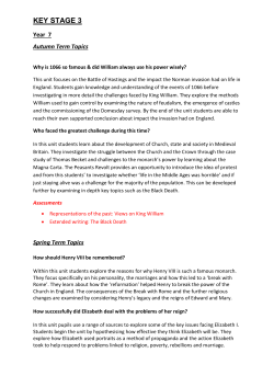 Summary of topics taught in KS3