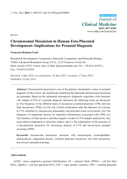 Chromosomal Mosaicism in Human Feto-Placental