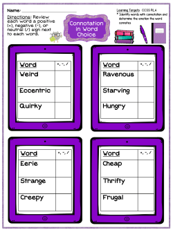 Connotation in Word Choice Packet