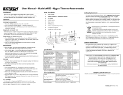 User Manual - Model AN25 - Hygro Thermo-Anemometer