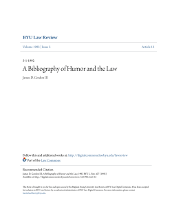 A Bibliography of Humor and the Law