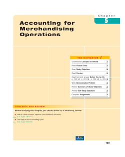 Accounting for Merchandising Operations