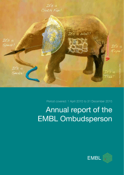 Annual report of the EMBL Ombudsperson