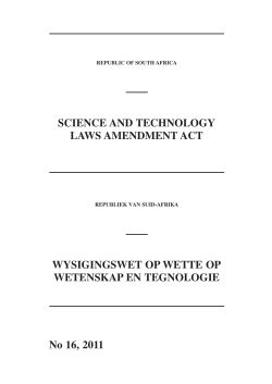 The Science and Technology Laws Amendment Act (Act No. 16 of