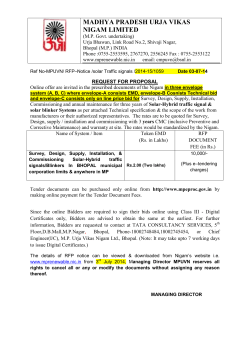 MADHYA PRADESH URJA VIKAS NIGAM LIMITED