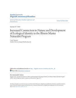 Increased Connection to Nature and Development of Ecological