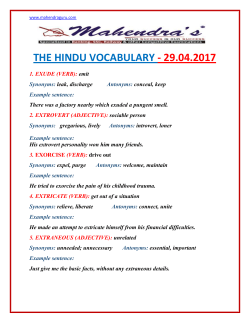 the hindu vocabulary - 29.04.2017