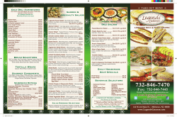 Take Out Menu - Legends Caterers