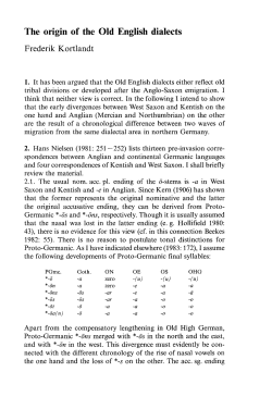 The origin of the Old English dialects