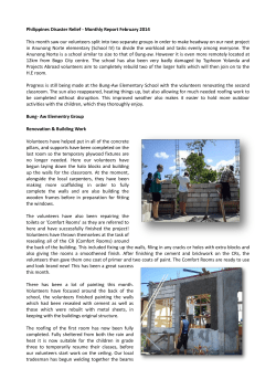 Philippines Disaster Relief - Monthly Report