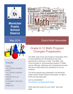 Montclair Public School District Inside Grade 6