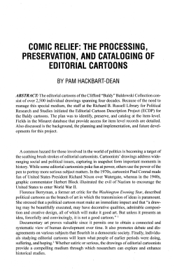 the processing, preservation, and cataloging of editorial cartoons