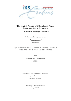 The Spatial Pattern of Urban Land Prices Determination in Indonesia