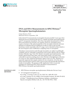 33 DNA and RNA Measurements in SPECTRAmax&reg; Microplate