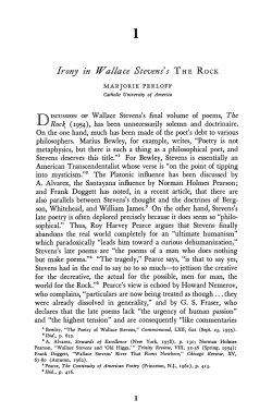 Irony in Wallace Stevens`s The Rock